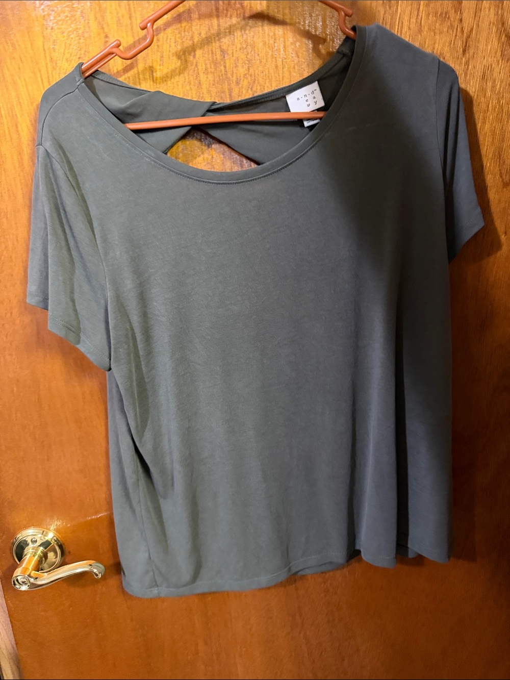 a new day Olive Green Short Sleeve Tee with Back Cutout